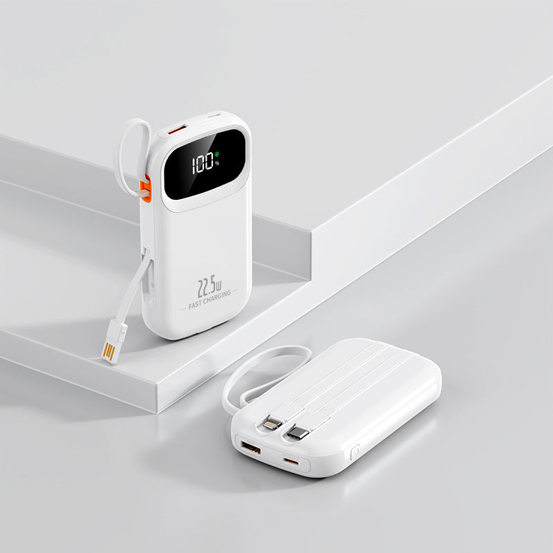 Portable Power Bank with Built-in Cable