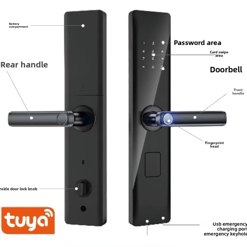 Smart Fingerprint Door Lock with Bluetooth Wi-Fi Access