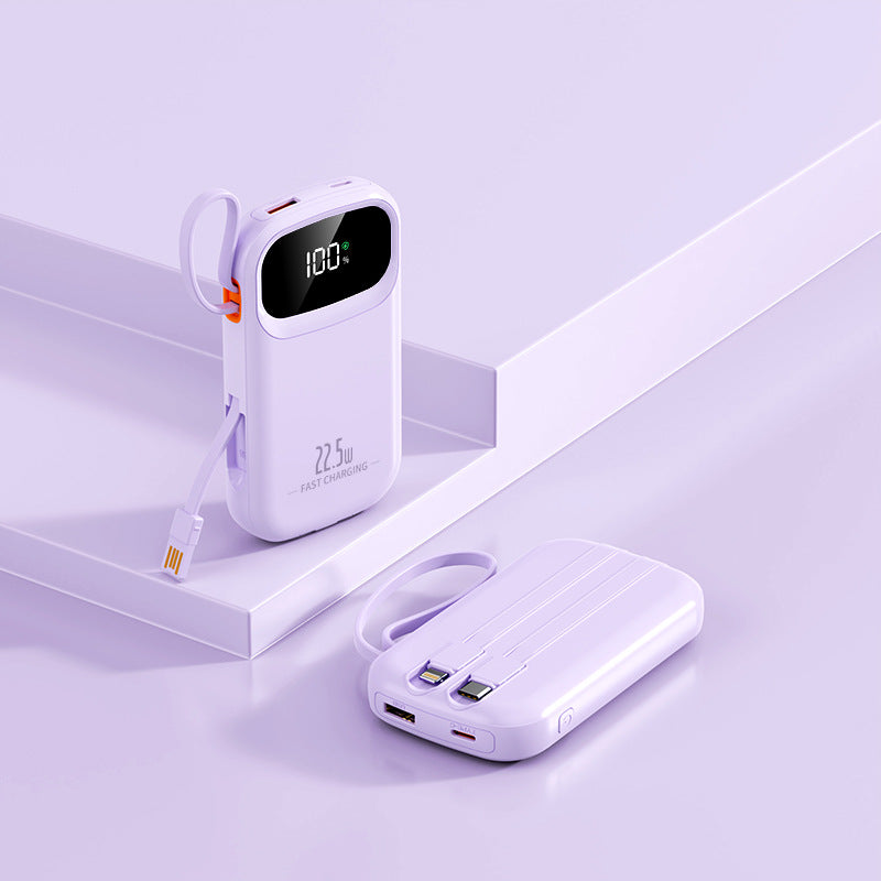 Portable Power Bank with Built-in Cable