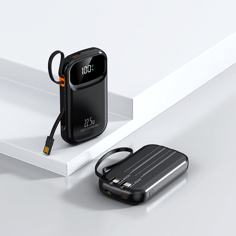 Portable Power Bank with Built-in Cable