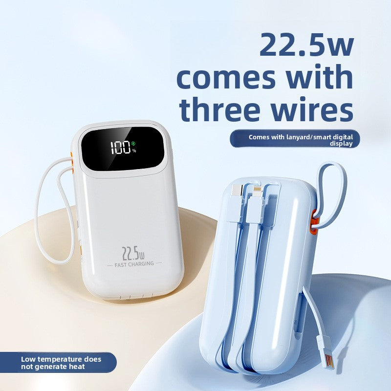 Portable Power Bank with Built-in Cable