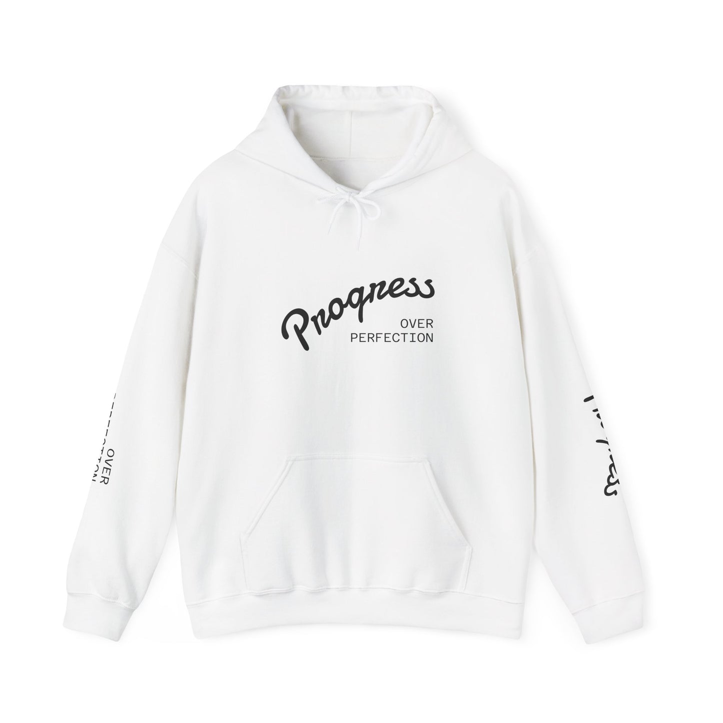 Progress Over Perfection hoodie | Motivational Hoodie, Sleeve Script Design