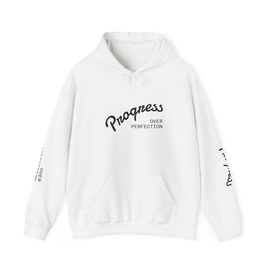Progress Over Perfection hoodie | Motivational Hoodie, Sleeve Script Design