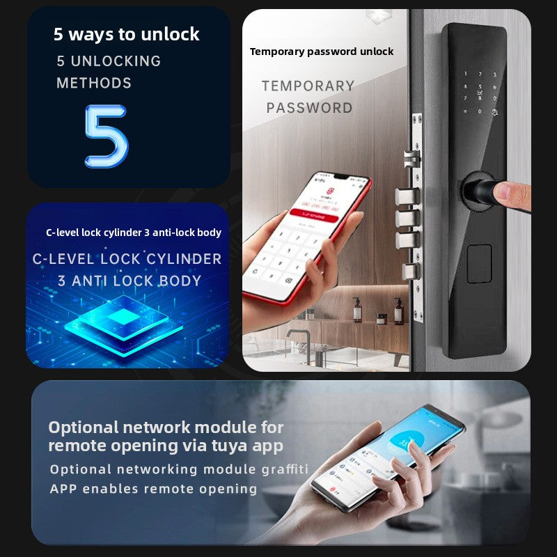 Smart Fingerprint Door Lock with Bluetooth Wi-Fi Access