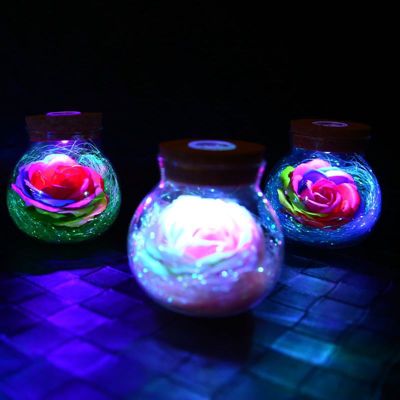 Rose Preserved Soap Flower Wishing Bottle