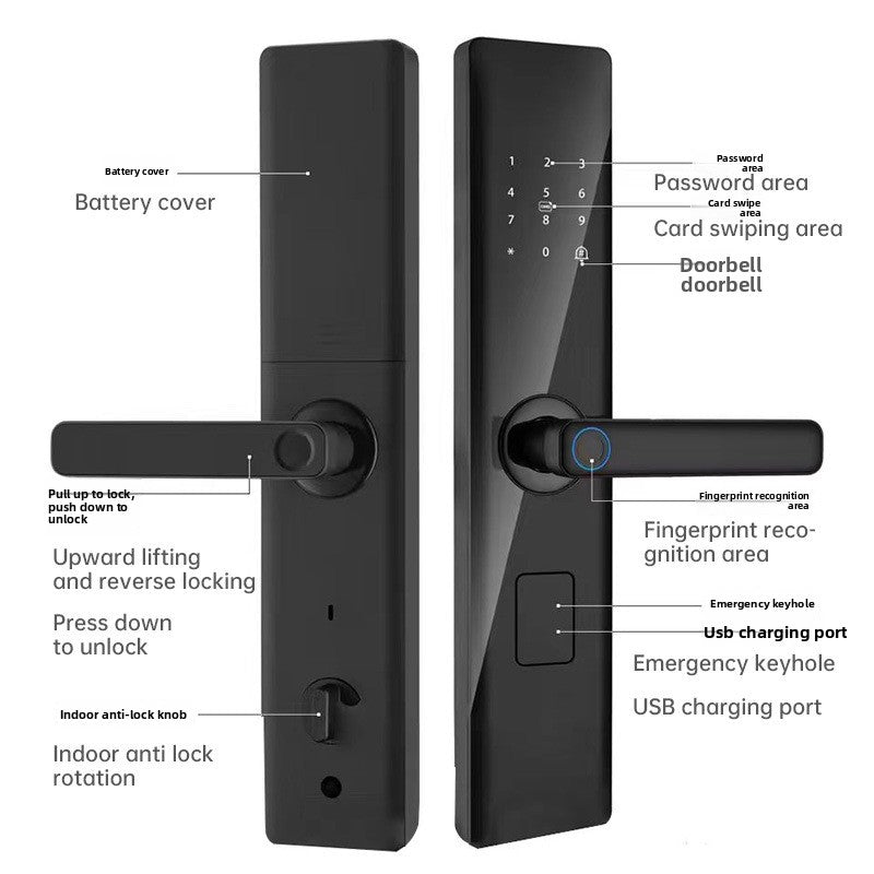 Smart Fingerprint Door Lock with Bluetooth Wi-Fi Access