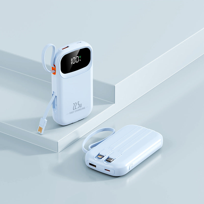 Portable Power Bank with Built-in Cable